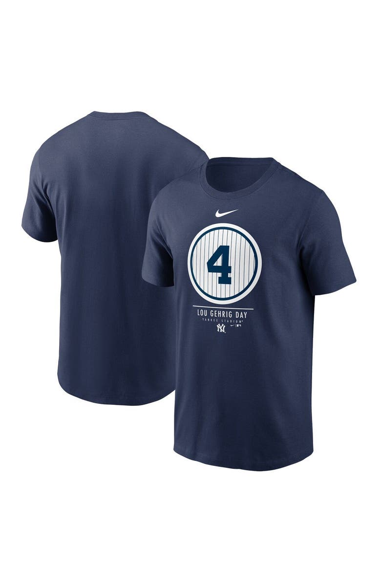 Men's Nike Navy New York Yankees 2021 Lou Gehrig Day T-Shirt, Main, color, Navy