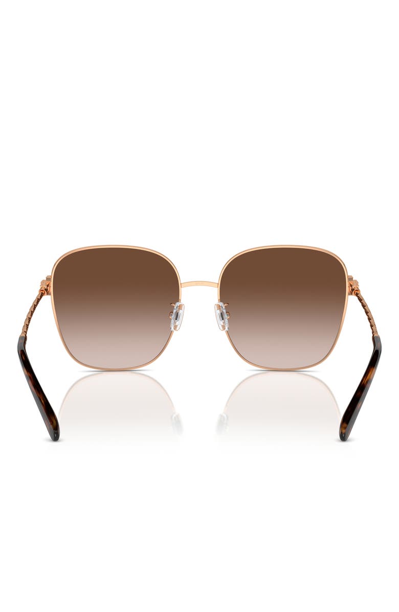Tory Burch 57mm Gradient Square Sunglasses, Alternate, color, Rose Gold