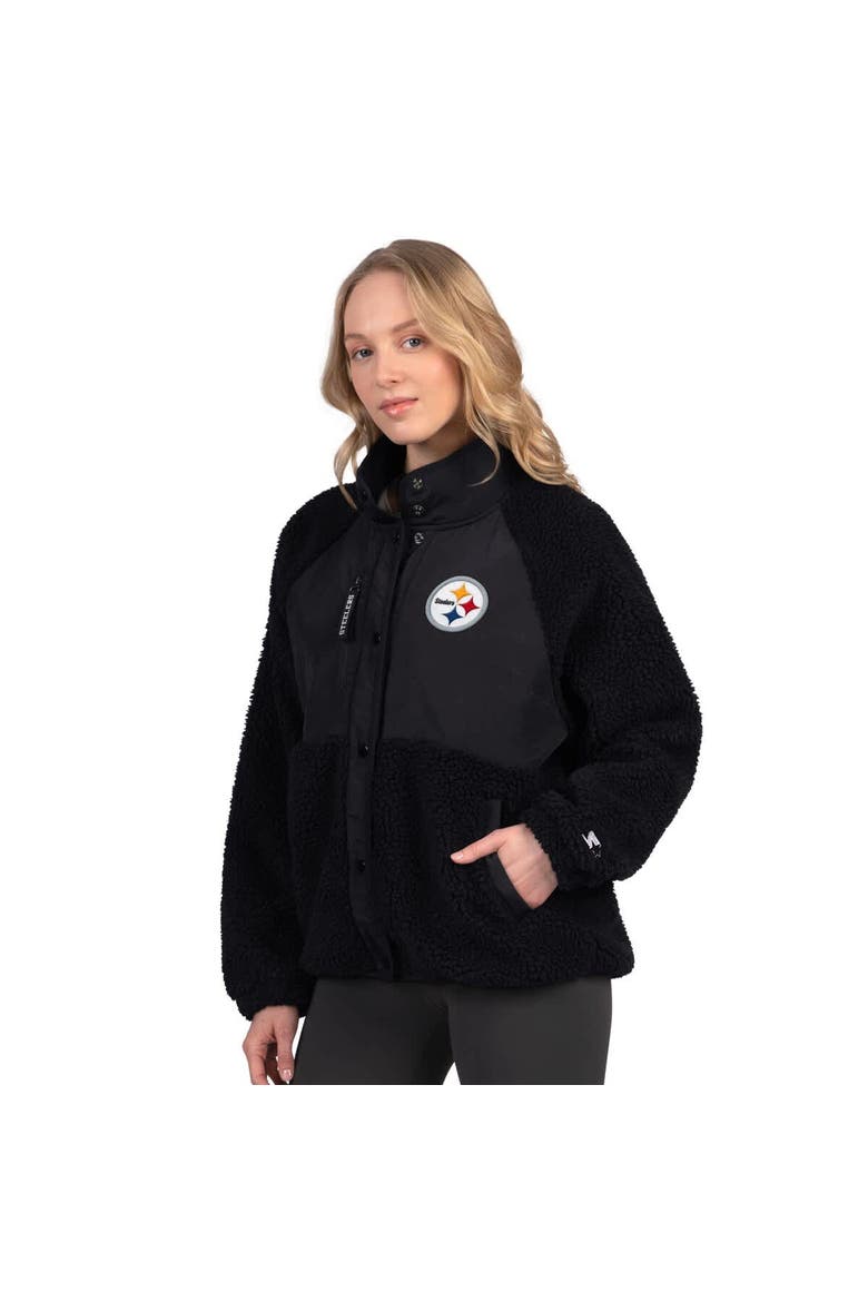 Women's Starter Black Pittsburgh Steelers On the Ball Sherpa Jacket, Main, color, Black