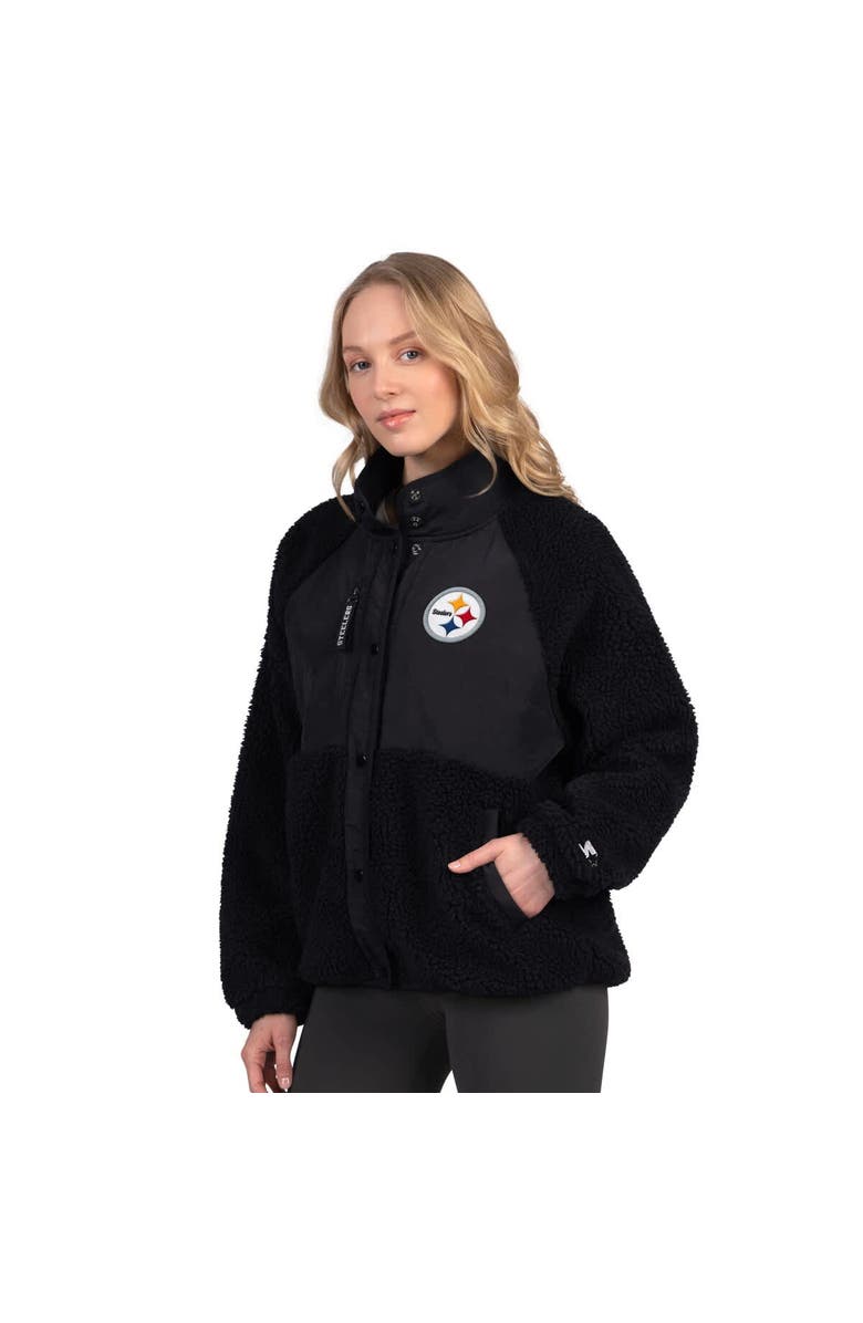 STARTER Women's Starter Black Pittsburgh Steelers On the Ball Sherpa Jacket, Main, color, Black