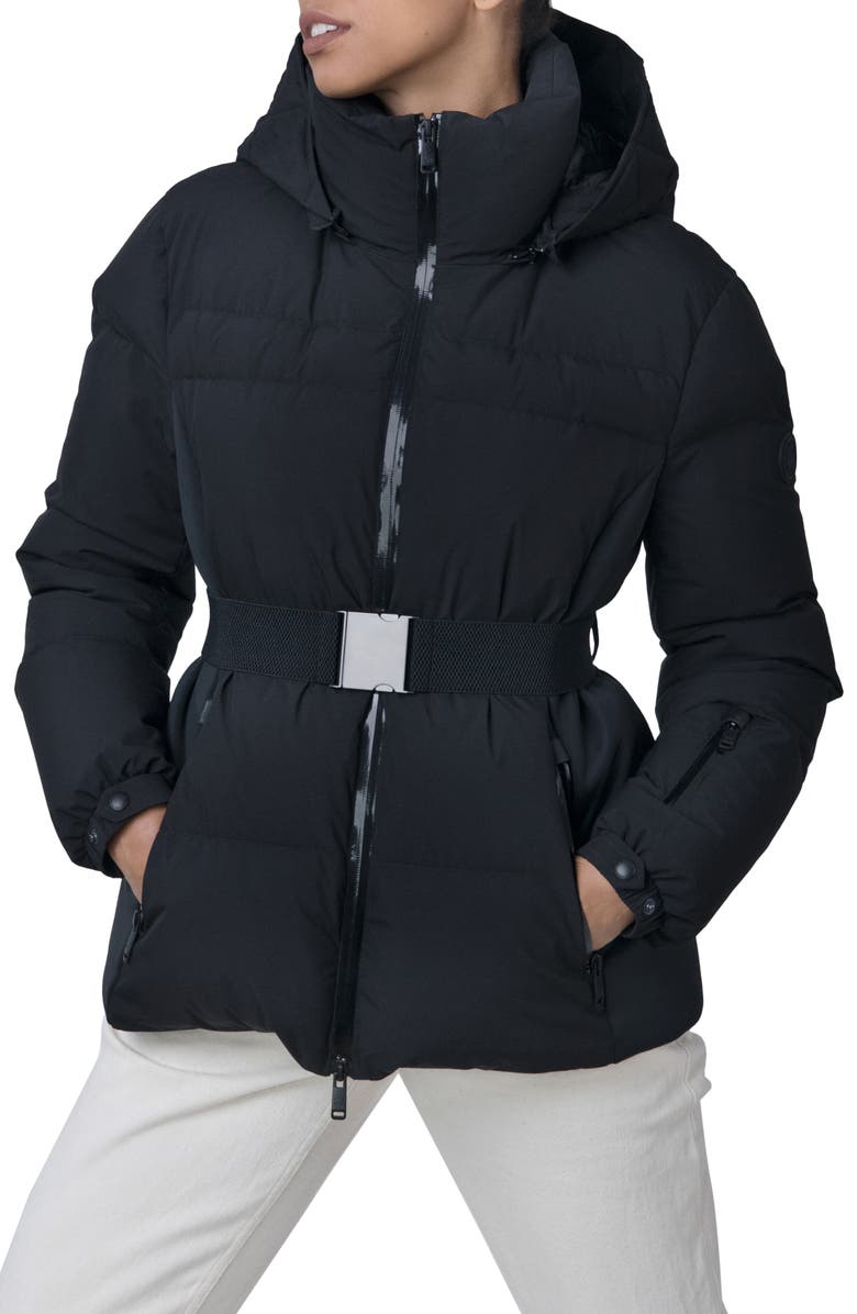 The Recycled Planet Company Belle Belted Water Resistant Down Jacket, Main, color, 