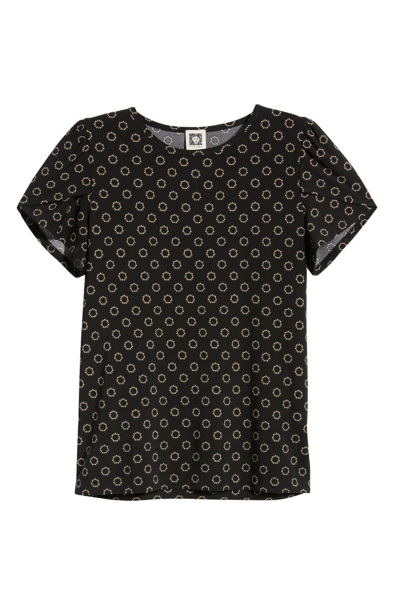 AK ANNE KLEIN Circle Print Tulip Sleeve Top, Alternate, color, 