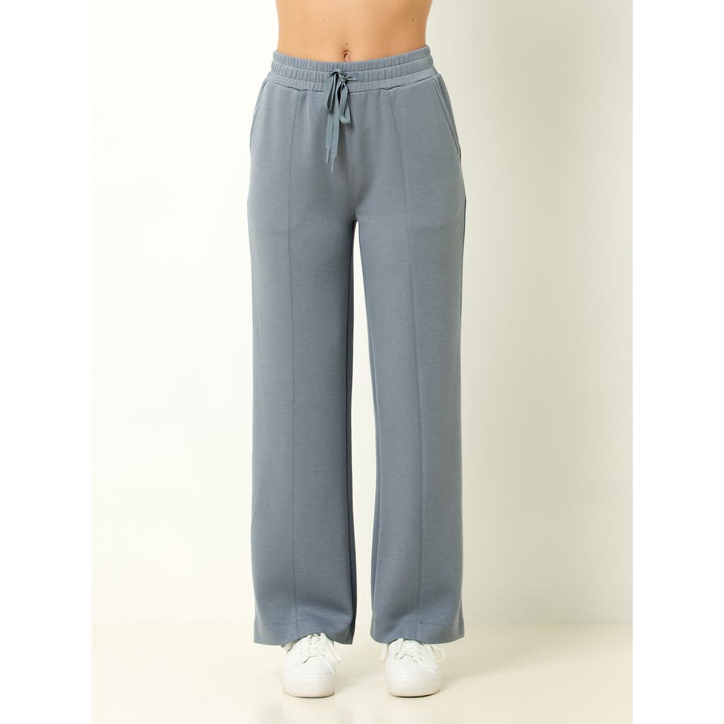 Single Stitch Ultra Soft Wide Leg Pant In Blue