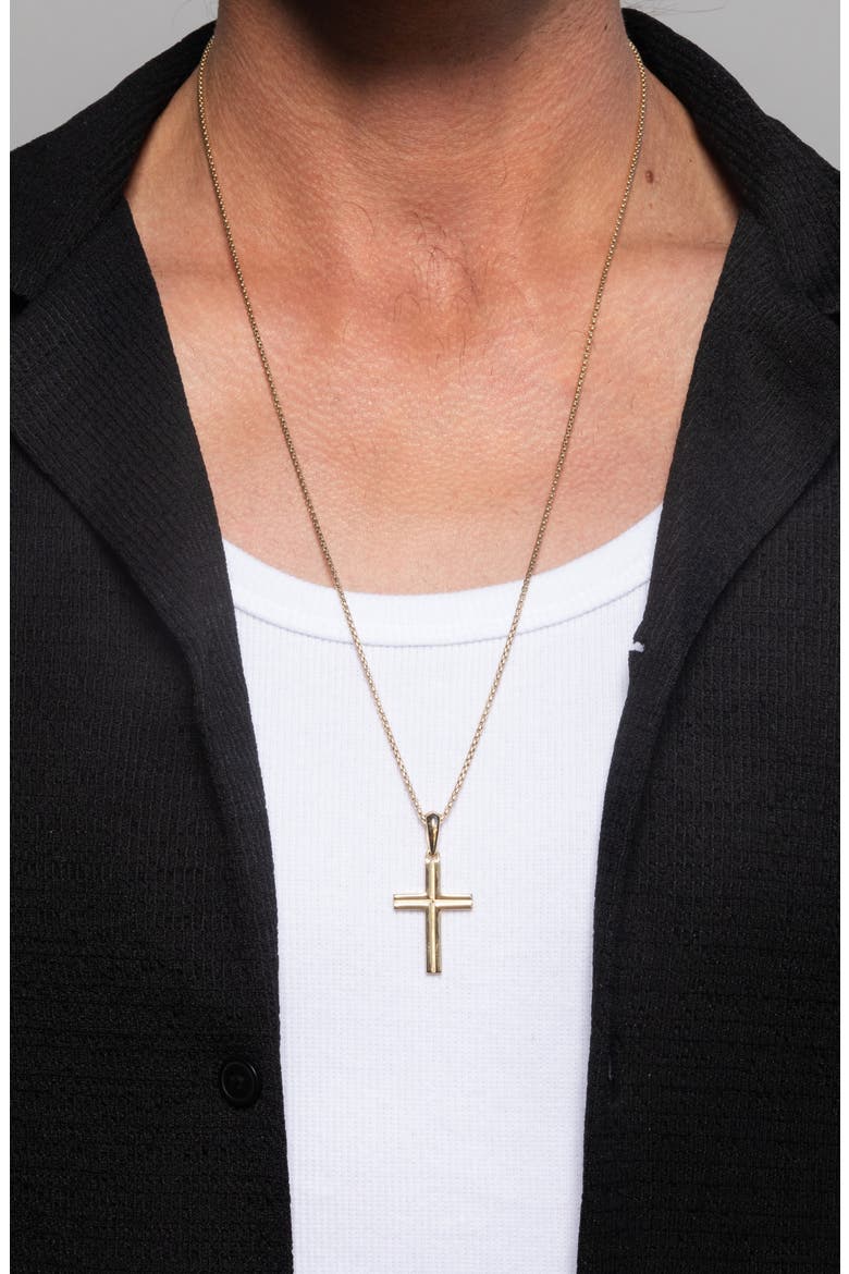 Men's Cross Pendant Necklace, Alternate, color, GOLD