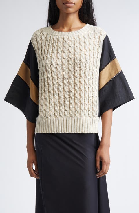 Hybrid Linen Cable Sweater