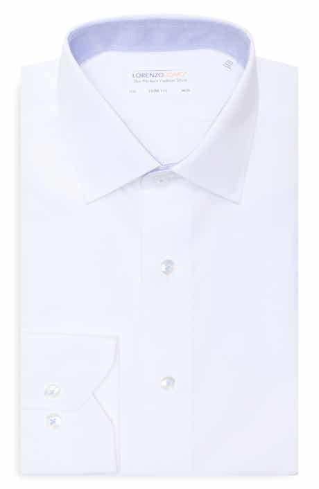 Lorenzo Uomo Trim Fit Textured Cotton Dress Shirt