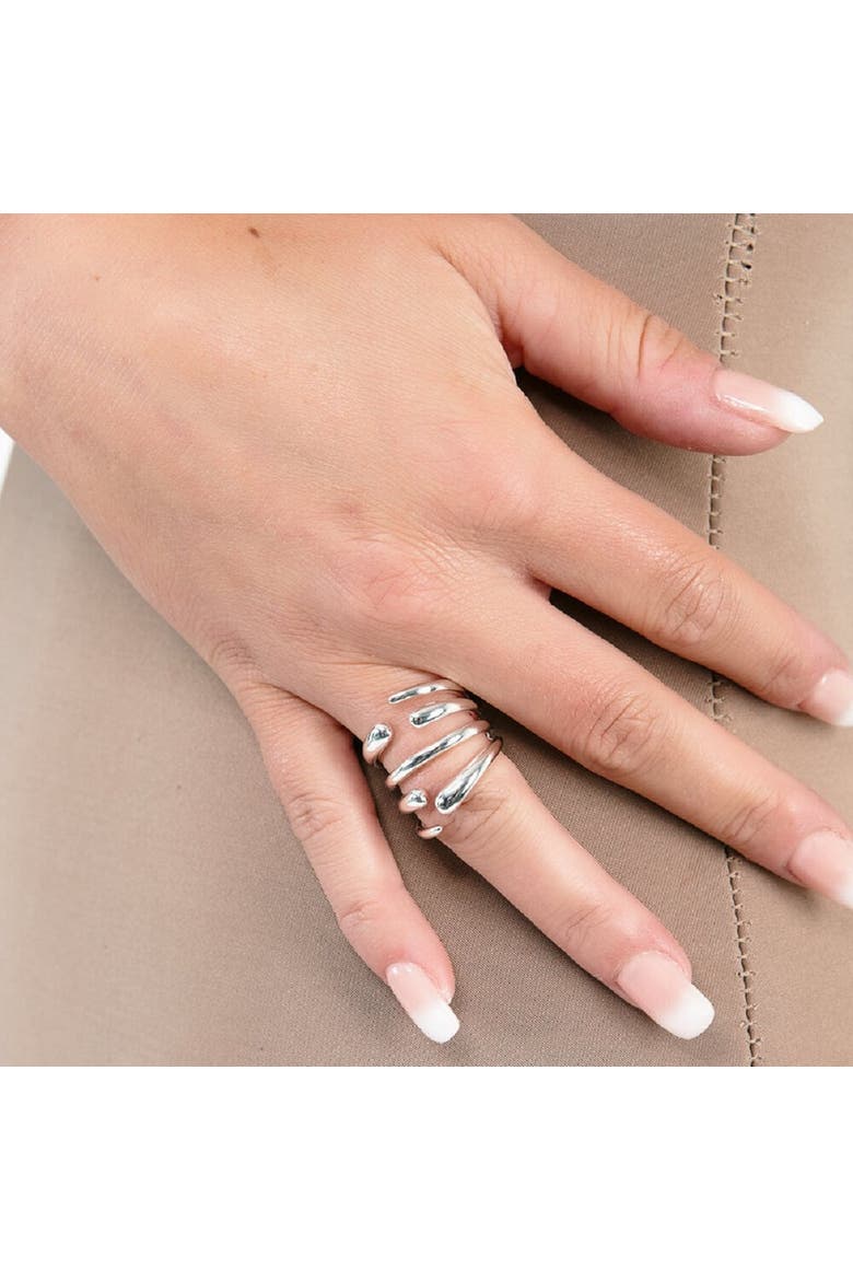 Multi Drop Ring, Alternate, color, Sterling Silver