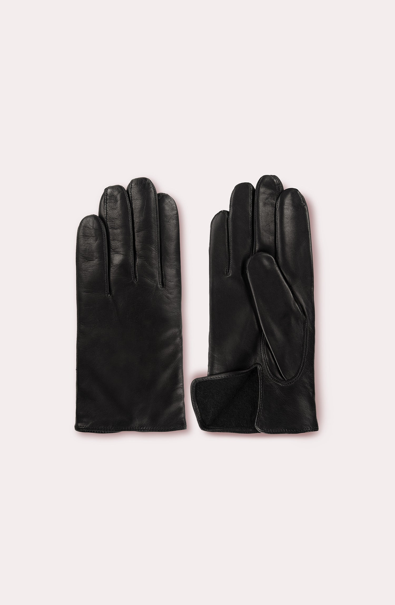 Seymoure Luxury Group Grant Cashmere Lined Leather Gloves, Main, color, Black