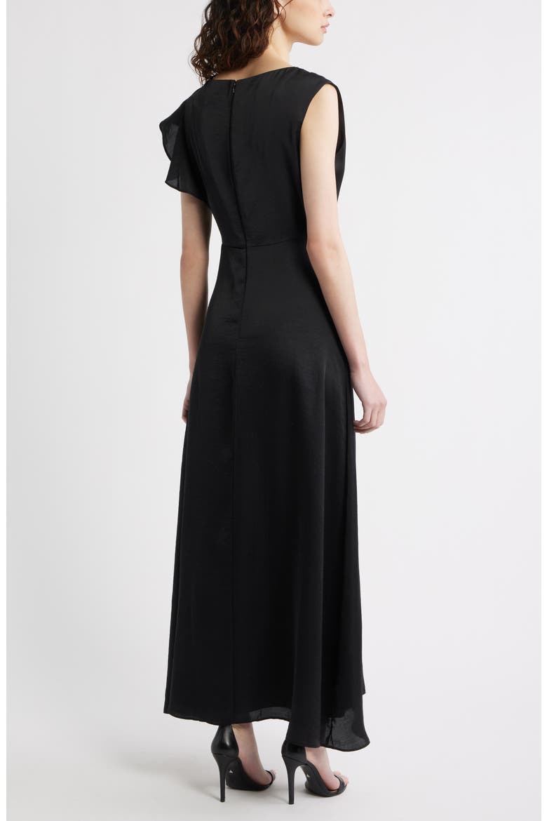 Asymmetric Ruffle A-Line Dress, Alternate, color, BLACK