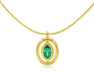 LA MENO Oval Birthstone Pendant Necklace
