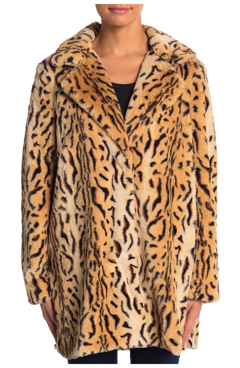 Love Token Tiger Print Faux Fur Jacket, Main, color,