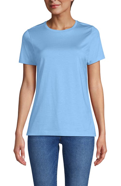 Shop Lands' End Relaxed Supima Cotton Crew Neck T-shirt In Bermuda Blue