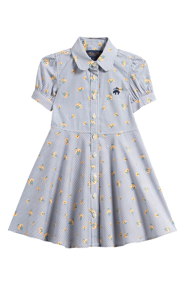 Brooks Brothers Kids' Short Sleeve Woven Dress, Main, color, Navy