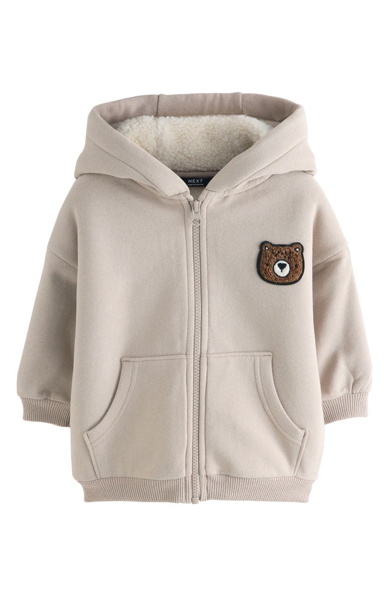 NEXT Kids' Emblem Front Zip Hoodie, Main, color, Neutral