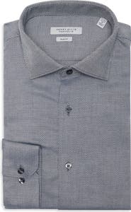 Perry Ellis Slim Fit Diamond Dobby Dress Shirt