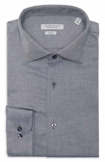 Perry Ellis Slim Fit Diamond Dobby Dress Shirt