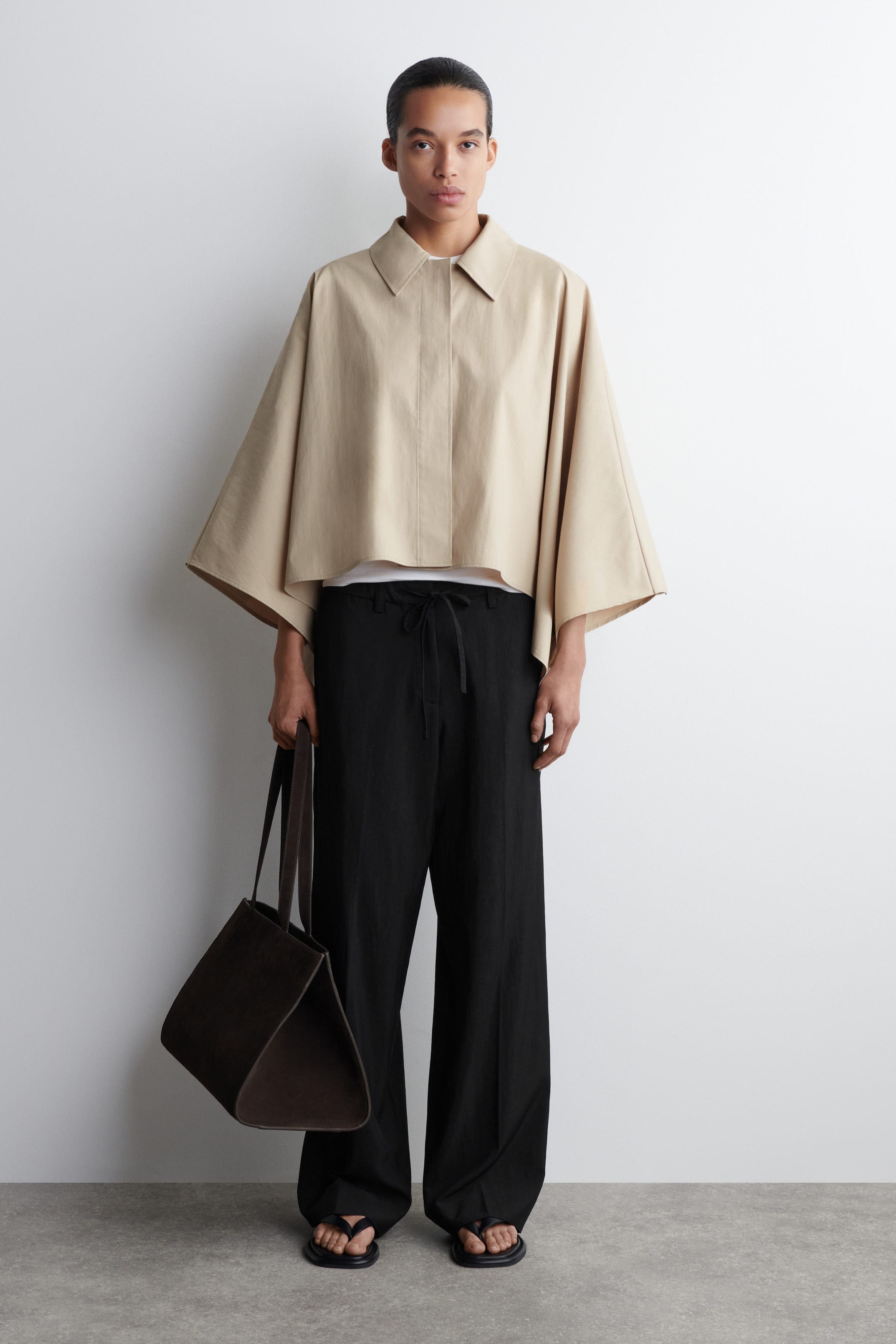 Cropped Trench Coat Cape - image 2