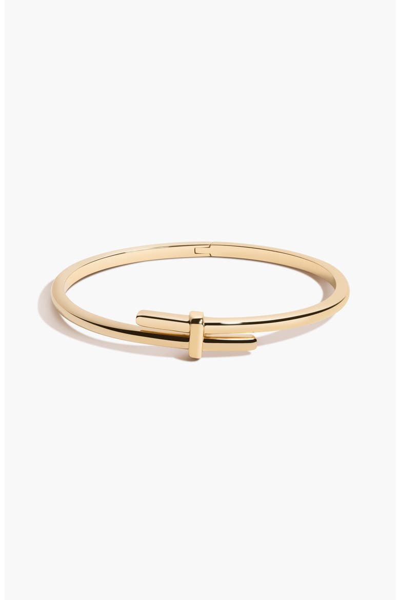 Crossover Hinged Bracelet, Main, color, Gold Plated Stainless Steel