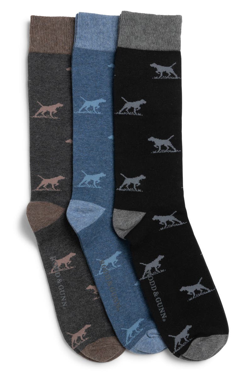 Rodd & Gunn Dogs-a-Plenty Assorted 3-Pack Cotton Blend Crew Socks, Main, color, 