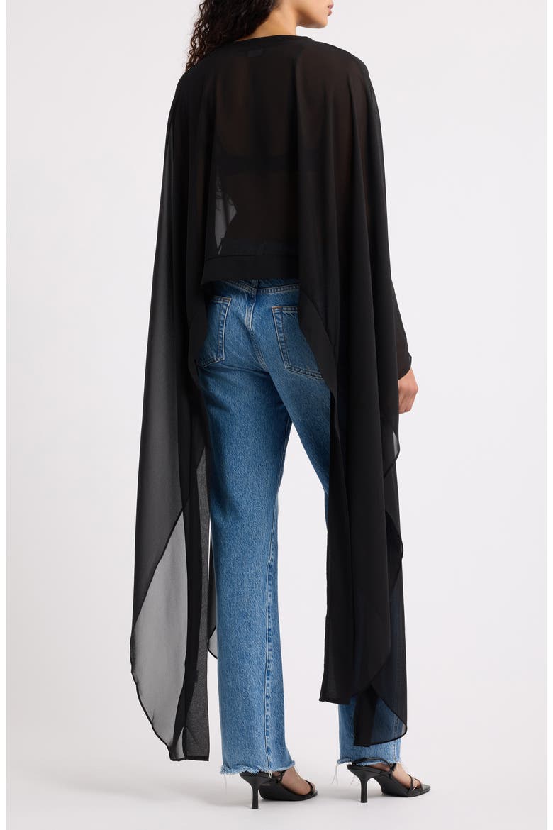 Silver Springs Cape Sleeve Top, Alternate, color, BLACK