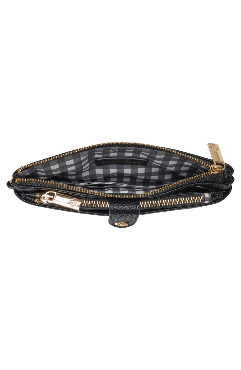 Nanette Lepore Faux Leather Wristlet with Card Case, Alternate, color, Black / Gingham Bows