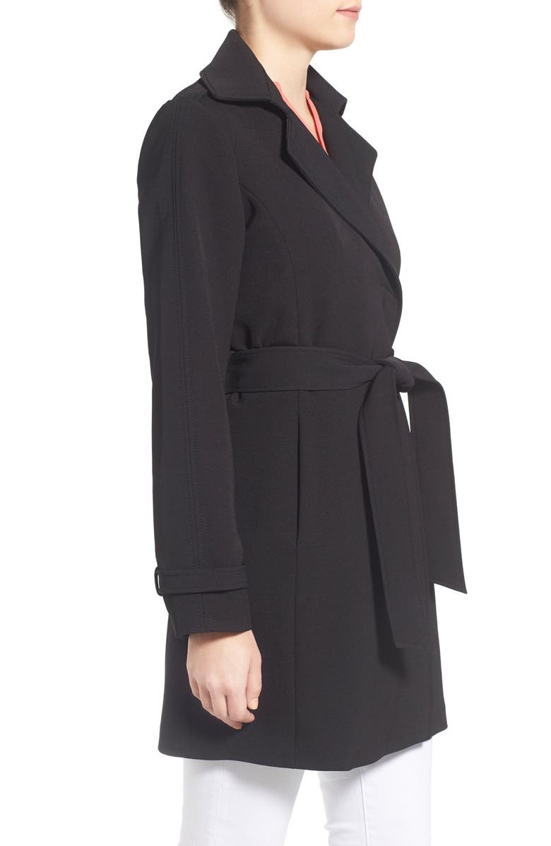 Tahari T Tahari Crepe Trench Coat, Alternate, color,