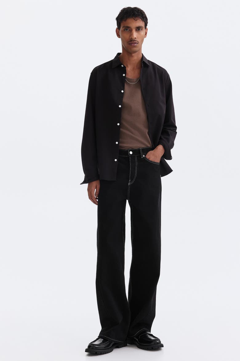 Four-way Stretch Slim Fit Shirt, Alternate, color, Black