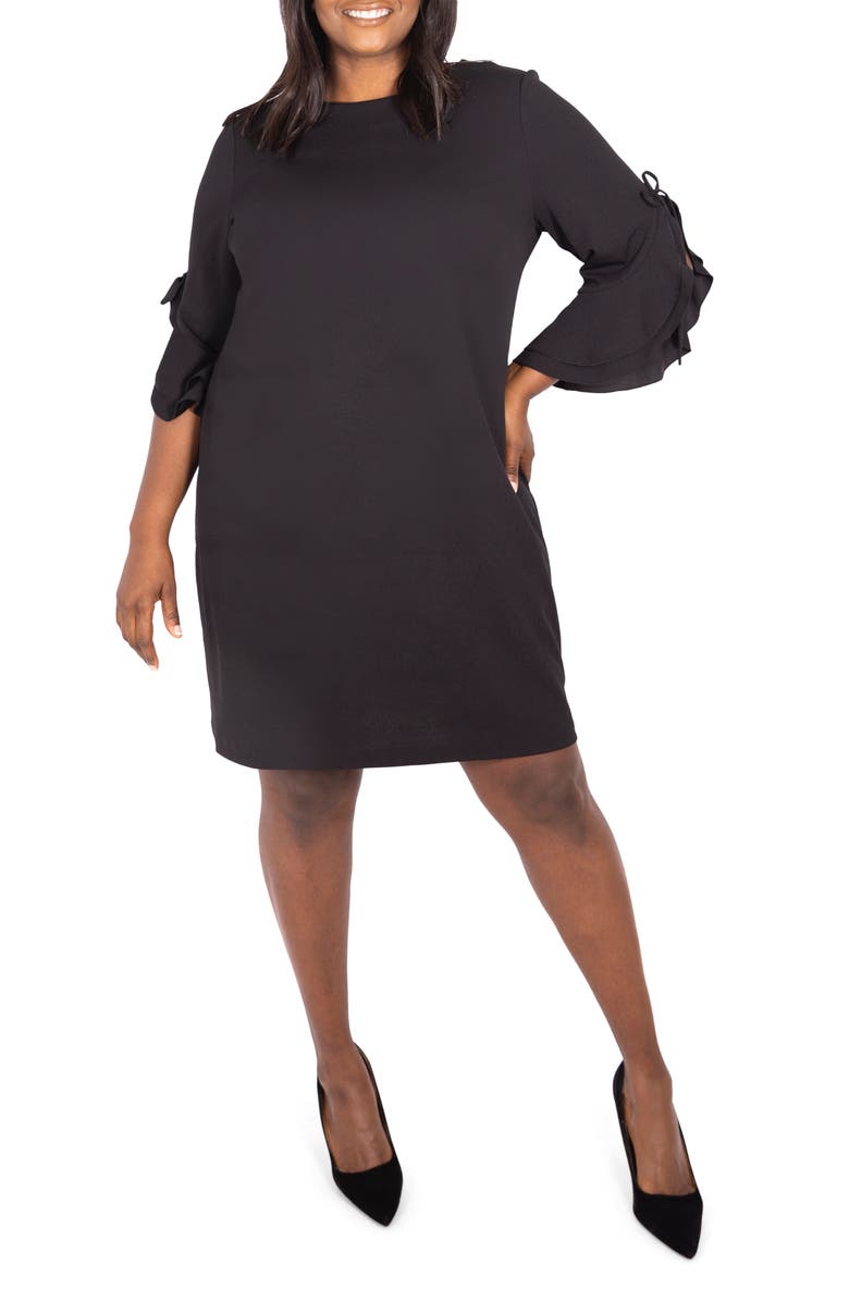 Marée Pour Toi Ruffle Tie Sleeve Dress, Main, color,