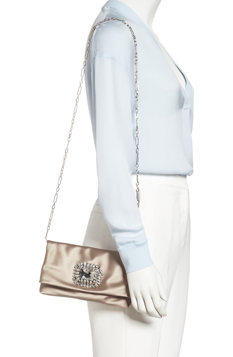 Jimmy Choo Titania Satin Clutch, Alternate, color,