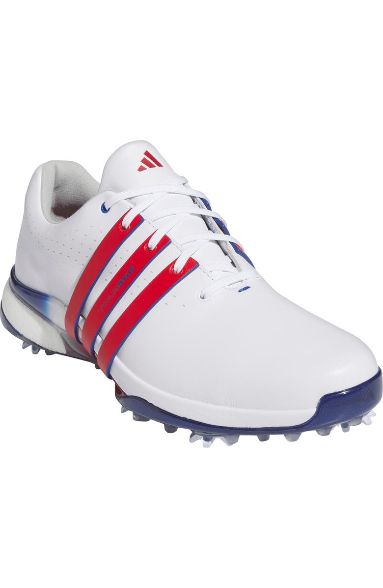 adidas Tour360 24 Golf Shoe, Main, color, White/ Scarlet/ Royal Blue