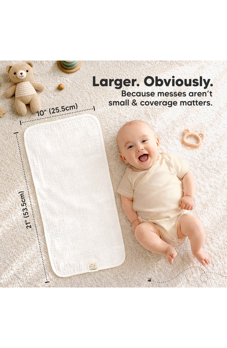 KeaBabies 10-Pack Lyra Muslin Burp Cloths, Alternate, color, Soft White