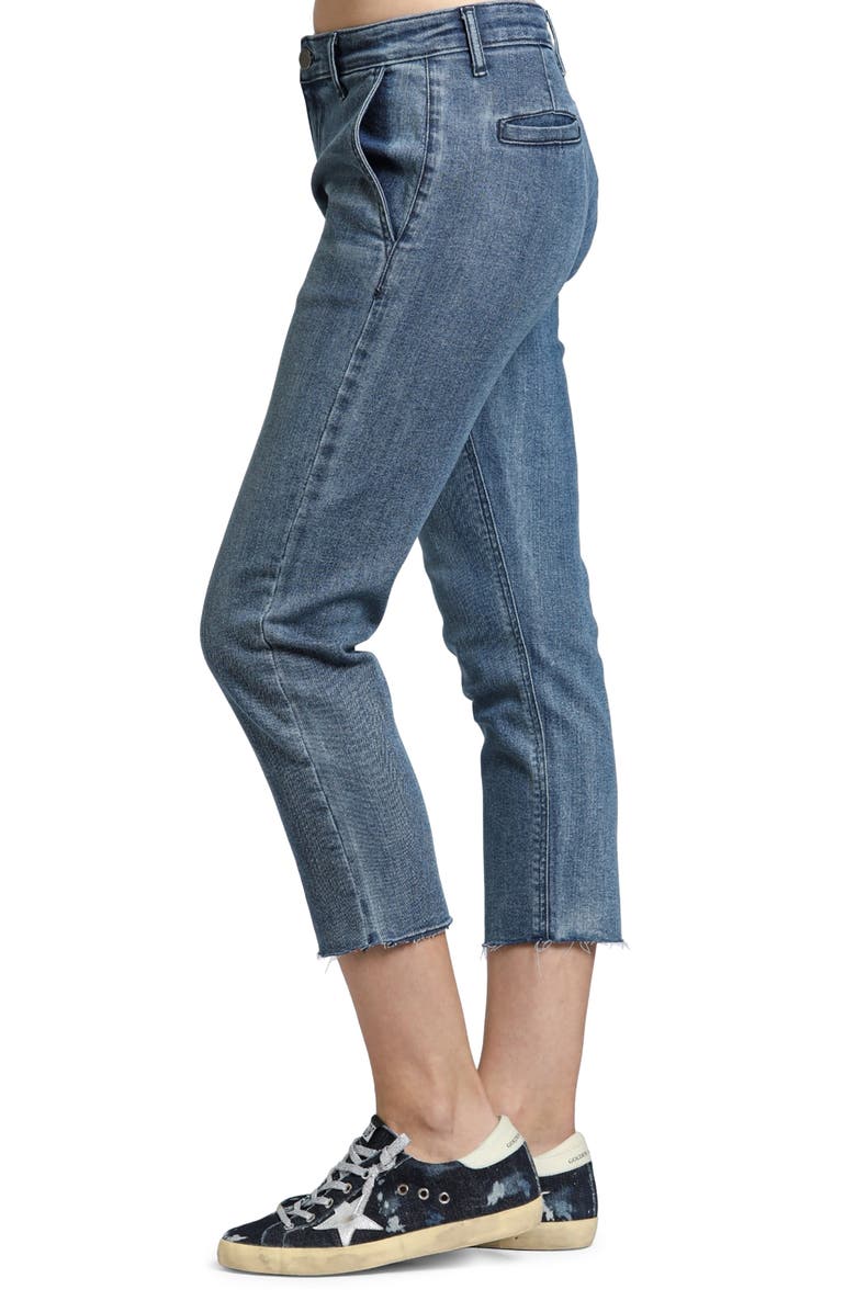 APNY Raw Hem Mid Rise Crop Trouser Jeans, Alternate, color, Indigo