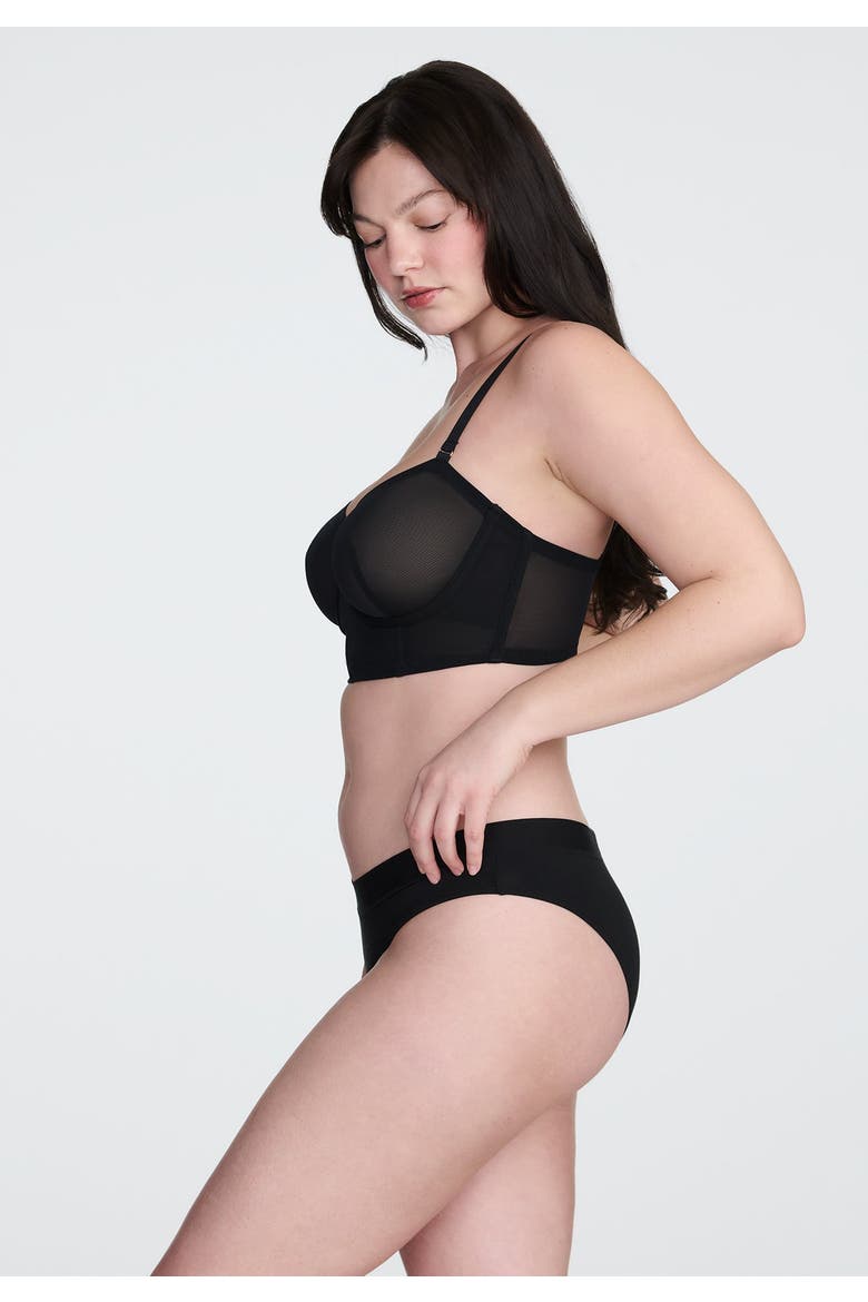 The Longline Bra Mesh, Alternate, color, BLACK