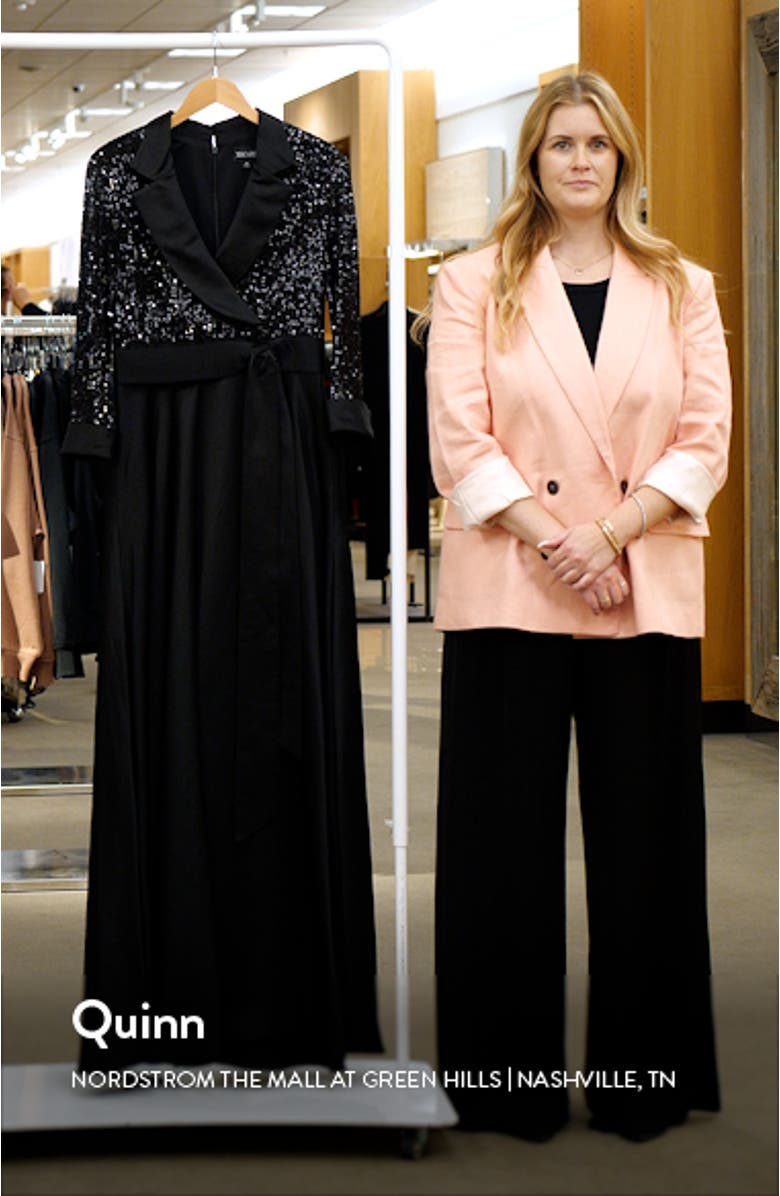 Sequin Long Sleeve Tux Ballgown, sales video thumbnail