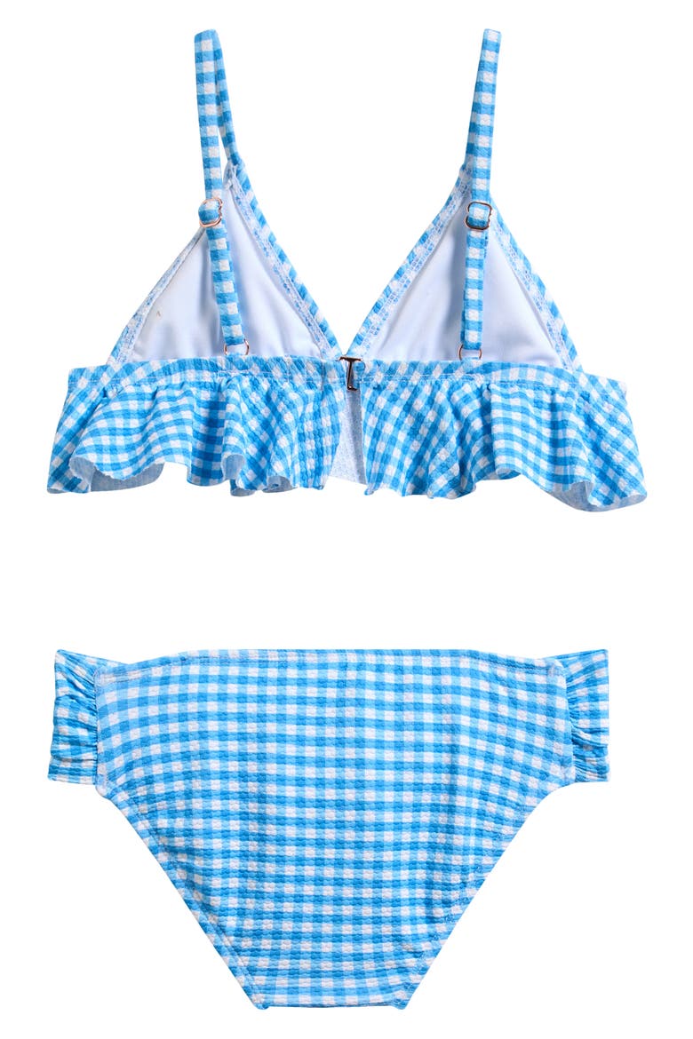 Kids' Gingham Ruffle Two-Piece Swimsuit, Alternate, color, SALTWATER