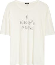R13 I Don't Care Relaxed Fit Cotton & Cashmere Graphic T-Shirt