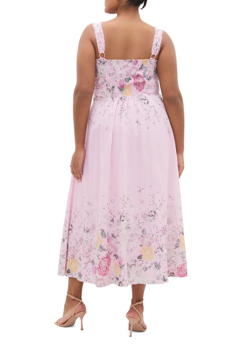 Floral Print Maxi Sundress, Alternate, color, PINK BOTANIQUE BORDER