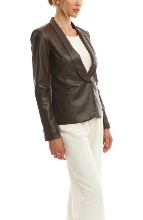 Lblc The Label Toby Faux Leather Blazer In Maple Brown In Gray