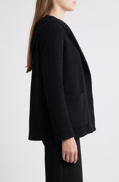 Eileen Fisher Open Front Recycled Wool Blend Bouclé Hooded Jacket