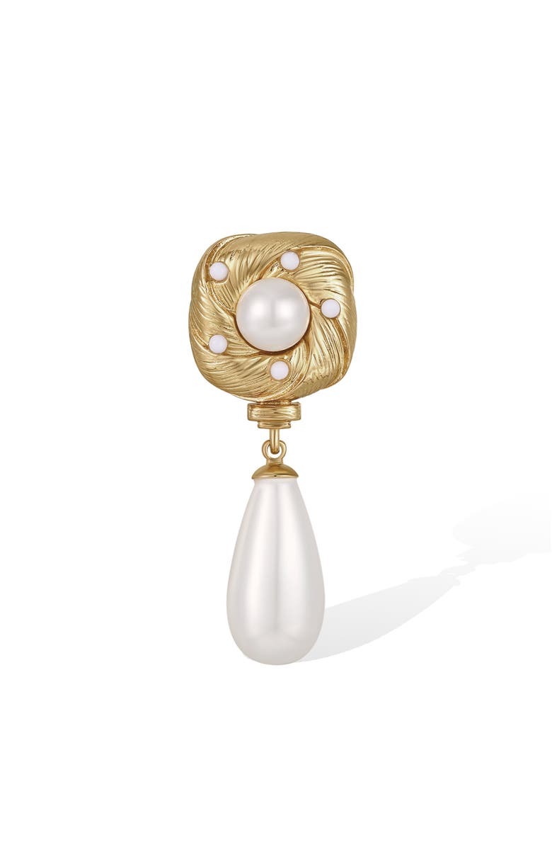 RC RETRO CHIC Canary Earrings, Alternate, color, Gold & White