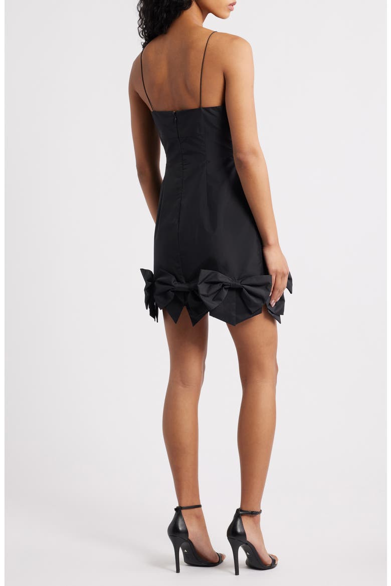 Kennedi Bow Minidress, Alternate, color, BLACK