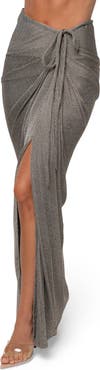 JLUXLABEL Noelia Metallic Maxi Sweater Skirt