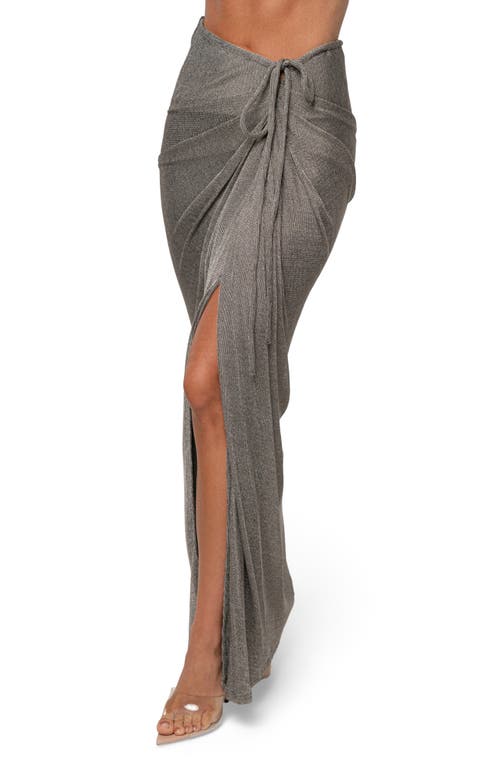 Jluxlabel Noelia Metallic Maxi Sweater Skirt In Metallic
