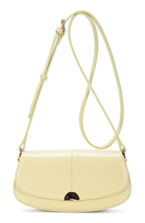 Flap Front Faux Leather Crossbody Bag
