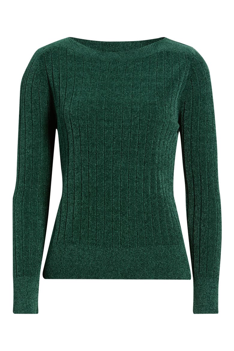 Chenille Rib Bateau Neck Sweater, Alternate, color, PINE FOREST