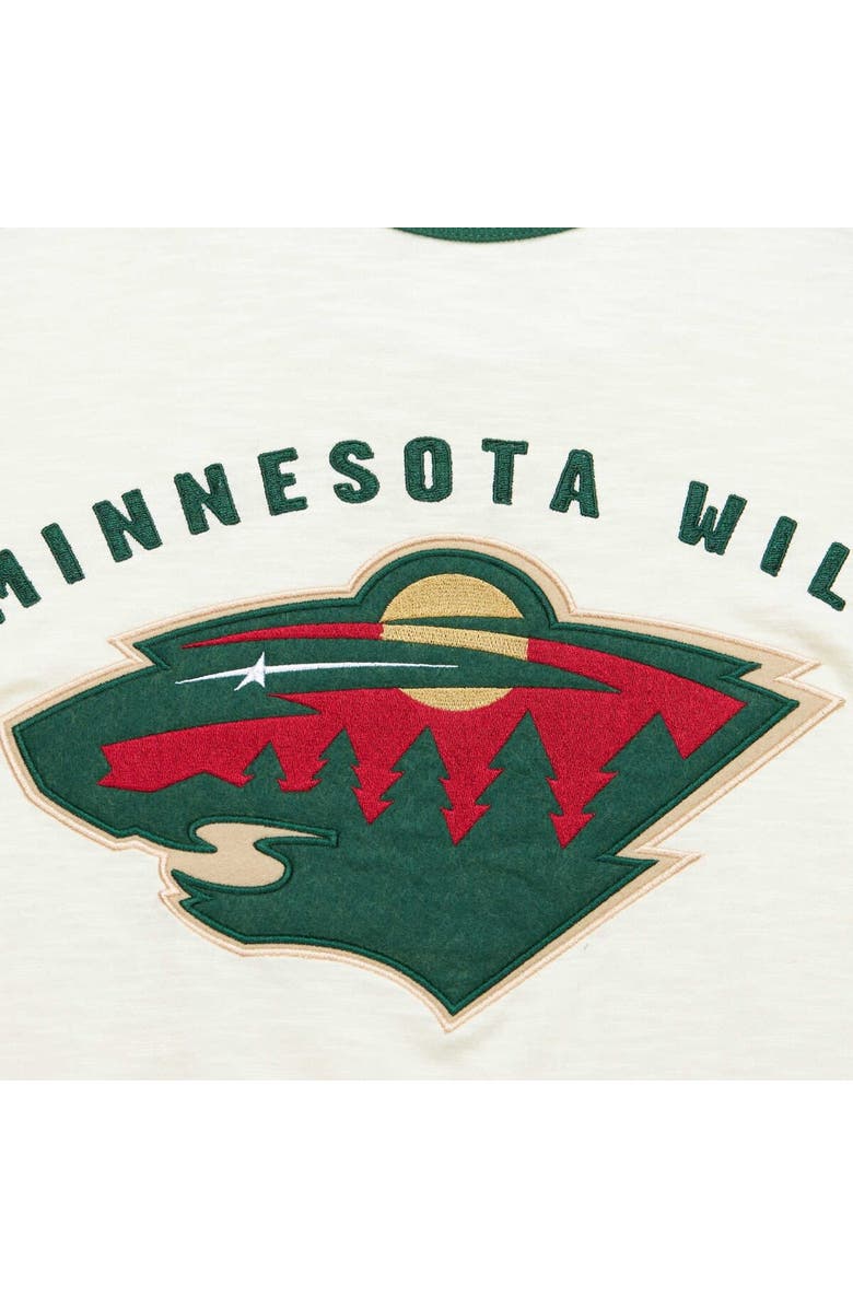 Mitchell & Ness Men's Mitchell & Ness Cream Minnesota Wild Legendary Slub Vintage Raglan Long Sleeve T-Shirt, Alternate, color, Cream