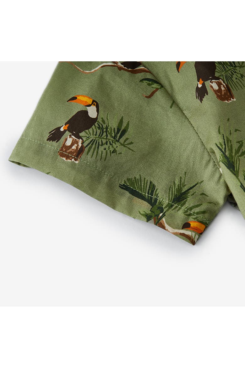 Collar Button-Up Shirt and Shorts Set, Alternate, color, Toucan