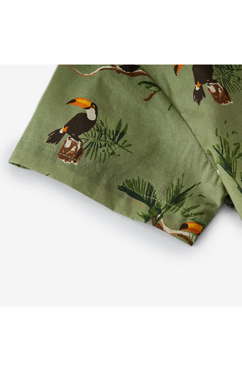 Milkbarn Collar Button-Up Shirt and Shorts Set, Alternate, color, Toucan