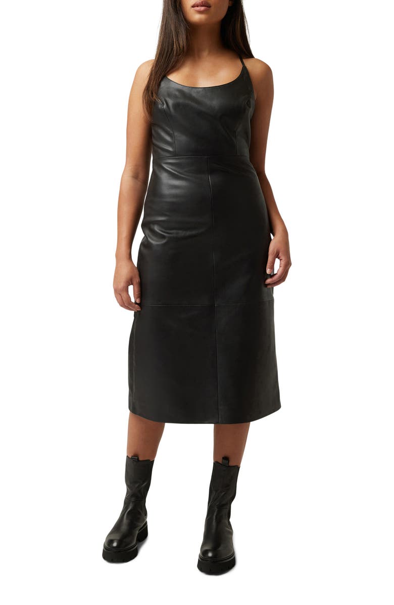 LITA by Ciara Lace-Up Leather Dress, Alternate, color,