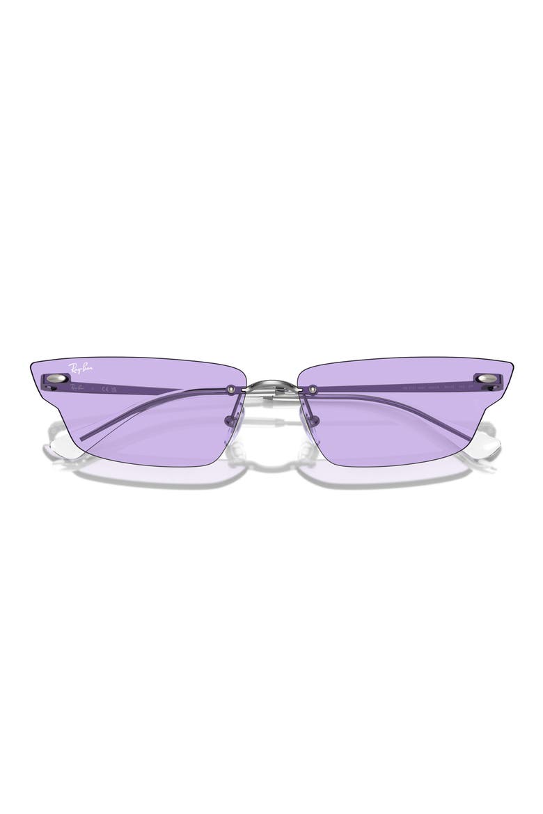 63mm Frameless Butterfly Sunglasses, Main, color, GUNMETAL